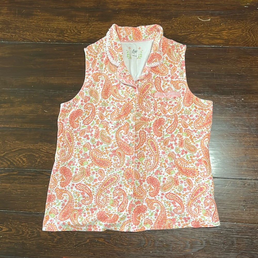 Aria orange and pink floral top